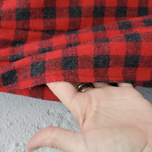 Vintage Red & Dark Gray Checked Buffalo Plaid Pencil Long Skirt - Picture 5 of 13